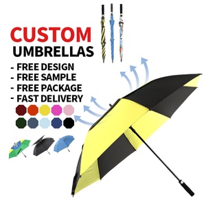 Modern Oversize 60inch Golf <b>Umbrella</b> with Logo Wholesale Large Fiberglass Vent Design Semi-Automatic Opening for Business Gifts - Product Image 4