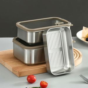 Lonchera Transparente a Prueba de Explosiones con Tapa Visible, Caja de Almacenamiento Hermética para Refrigerador, Loncheras Bento de Acero Inoxidable 304 - Product Image 5