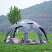 Tente Dôme Gonflable Coody – Tente de Camping d'Extérieur en Coton Grise pour le Camping en Plein Air