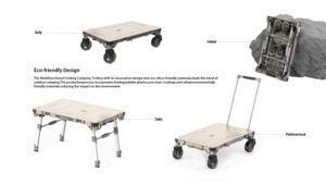 Superior Quality 3-in-1 Multifunctional Aluminum Camping Table & Hand Truck Shopping 100kg Capacity with Four-Wheel Folding Cart - Product Image 2