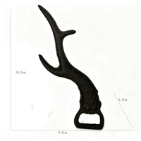 Ouvre-bouteille en fonte de fer finition bronze moderne, sculpture artistique en forme de bois de cerf, décoration de luxe pour la maison, fait main, écologique, durable, pour table