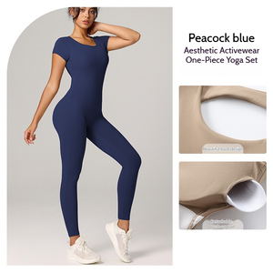 Mono deportivo de secado rápido para mujer, ajustado, para correr y hacer deporte, ropa deportiva de una pieza, sin espalda, para yoga. - Product Image 2