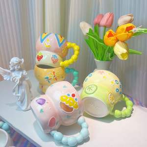 <span class=keywords><strong>Taza</strong></span> de cerámica de porcelana moderna <span class=keywords><strong>pintada</strong></span> <span class=keywords><strong>a</strong></span> <span class=keywords><strong>mano</strong></span> hecha <span class=keywords><strong>a</strong></span> <span class=keywords><strong>mano</strong></span>, 420ml, apto para lavavajillas y microondas, vaso de regreso <span class=keywords><strong>a</strong></span> la escuela y regalo - Product Image 4