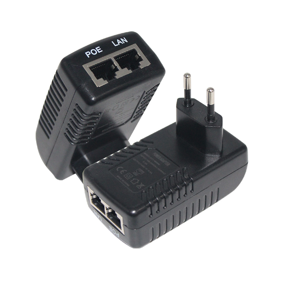 EU Plug PoE Injector - 48V Passive Power Over Ethernet Adapter for IP Cameras, Wireless APs & VoIP Phones