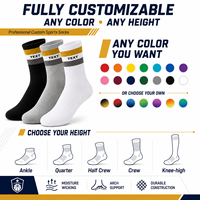 Chaussettes de sport rayées en tricot personnalisées pour hommes, douces et respirantes, pour le basketball et la course à pied