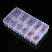 Boîte de rangement carrée transparente en plastique ABS Felice à 11 compartiments pour capsules d'ongles, décoration d'ongles et acrylique