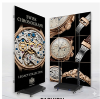 Écran d'affichage LED pliable à trois volets, double face, écran d'affichage électronique LED à trois côtés, bannière LED à 3 faces
