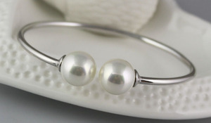 Braccialetto aperto di perle d'argento all'ingrosso della fabbrica <span class=keywords><strong>per</strong></span> le donne bracciale di perle di <span class=keywords><strong>san</strong></span> <span class=keywords><strong>valentino</strong></span> presente bracciale popolare di alta qualità - Product Image 2