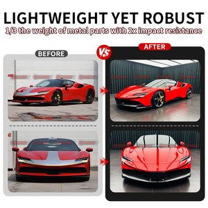 ลิ้นดิฟฟิวเซอร์หน้าคาร์บอนไฟเบอร์แห้งคุณภาพดี สไตล์ OEM สำหรับรถยนต์ Ferrari SF90 - Product Image 3