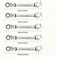 Juego de Llaves de Trinquete al por Mayor, 7 Piezas, 72 Dientes, Diseño Reversible, Herramientas Manuales para Reparaciones Diarias del Hogar