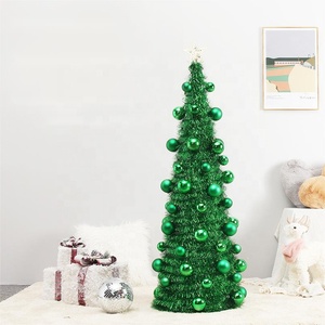 Hot Sale Artificial Folding PET Tinsel Christmas <b>Tree</b> with <b>Plastic</b> Ball 150cm <b>Tree</b> for Christmas Decoration - Product Image 6