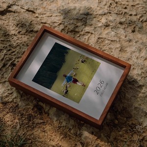2026 Wooden Desk <b>Calendar</b> Frame, Custom Photo Frame, Solid Wood Monthly <b>Calendar</b>, Celebrity DIY <b>Calendar</b>, Graduation 3D Photo - Product Image 3