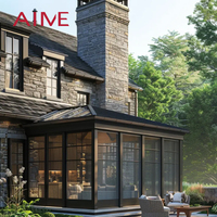 Serre de jardin d'hiver en aluminium de style européen, autoportante, préfabriquée, avec double vitrage trempé