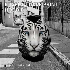 Per Fitspi Animal King Tiger 3D felpa oversize stampata con cappuccio <span class=keywords><strong>uomo</strong></span> donna divertente Street Fashion Casual top sportivi fantasia - Product Image 2