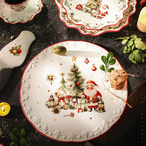 LovingHome Diseño Navideño Lujosa <span class=keywords><strong>Vajilla</strong></span> Decorativa Platos Cuencos <span class=keywords><strong>Cerámica</strong></span> Set de Cena 6 Piezas - Product Image 4