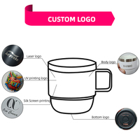 Taza de Café Apilable de Acero Inoxidable con Aislamiento al Vacío de Doble Pared de 4oz, 6oz y 10oz al por Mayor, Vaso Pequeño