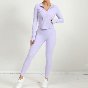 Grosir Setelan Olahraga Wanita 3 Potong, Bra Olahraga Solid Bernapas, Celana Yoga, dan Baju Atletik untuk Wanita - Product Image 2