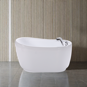 <span class=keywords><strong>Bañera</strong></span> de esquina independiente para baño, suministros para mascotas, tamaño pequeño, superficie sólida redonda y blanca - Product Image 6