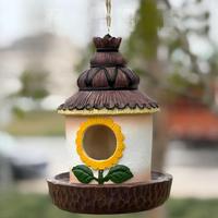 MSH Nouvelle Conception Maison d'Oiseaux en Résine Écologique Décoration de Noël Cadeau