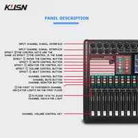 Console de mixage numérique professionnelle 20 canaux avec faders motorisés télécommandés, 16 DSP et écran tactile 7 pouces
