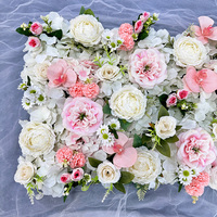Décorations murales en fleurs artificielles 3D en rouleau, panneaux de fleurs en soie mélangées, toiles de fond pour mariages, Saint-Valentin, Noël