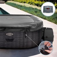 Spa gonflable INTEX 28452NP PureSpa Greystone Deluxe pour 6 personnes, spa rectangulaire gonflable en PVC, 1,96 m x 1,96 m x 71 cm