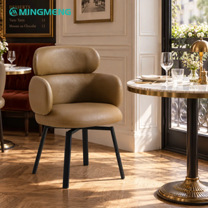 Contemporary PU Leather <b>Dining</b> <b>Chair</b> Set with Marble Top Round Table for Restaurant Furniture - Product Image 6