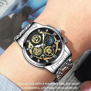 Montre-bracelet à quartz pour homme, nouvelle mode, en acier inoxydable, étanche, lumineuse, avec date, pour affaires, personnalisable OEM/ODM - Product Image 5