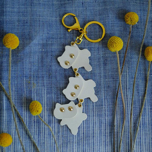 Cute cat-shaped leather keychain, <b>bag</b> <b>charm</b>, couple keychain, DIY gift. - Product Image 2