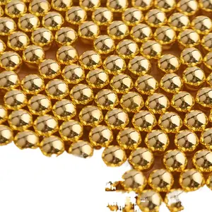 Pelat emas perak Ccb 3-10mm Bulat tanpa lubang Mutiara Abs berkilau emas dan perak manik-manik mutiara untuk Diy aksesoris perhiasan