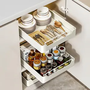 Pull Out Cabinet Organizer Heavy Duty Slide Out Pantry Shelves Sliding Drawer Pantry Shelf for Kitchen Living Room Home