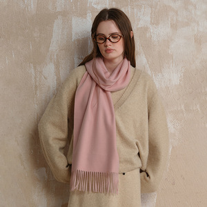 Solid Color Wool Scarf Thick Warm Tassel Unisex Autumn Winter Pashmina <b>Shawls</b> <b>Wraps</b> Accessories - Product Image 4