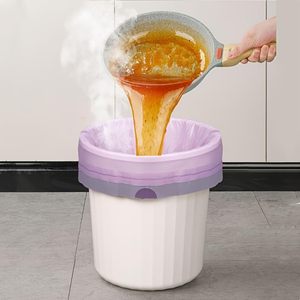 หัวหม่าเหิงชุนถุงขยะมีกลิ่นหอมแบบมีเชือกรูดสีม่วงแบบพกพา 30 ชิ้น หนาและทนทาน เหมาะสำหรับห้องครัว ห้องน้ำ ห้องนอน - Product Image 5