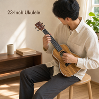 Ukulele Zebrawood 21/23 Inch Soprano Concert 4 Senar Kayu Lapis Finishing Matte Gitar Kecil Hawaii Grosir