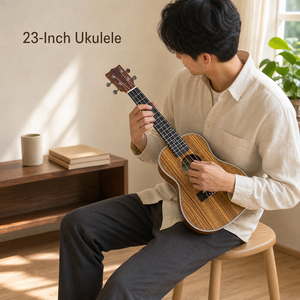 Ukulélé en bois de zèbre 21/23 pouces soprano concert 4 cordes en contreplaqué finition mate petite guitare hawaïenne vente en gros - Product Image 3