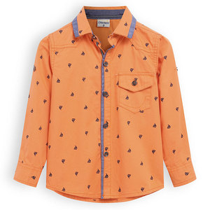 <span class=keywords><strong>Chemise</strong></span> décontractée pour garçons, vêtements pour enfants, 100% coton, manches retroussées, imprimé, <span class=keywords><strong>chemise</strong></span> tissée pour garçon - Product Image 4