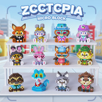 NUEVO Juguete de Bloques de Construcción de Plástico para Niños, Figuras de Animales de Dibujos Animados, Cajas Sorpresa, Vendedor Ambulante