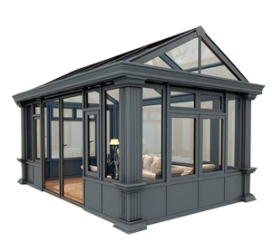 Kit de véranda moderne en aluminium, nouveau design, économique, extensible, mobile, maison en verre autonome, serre - Product Image 2