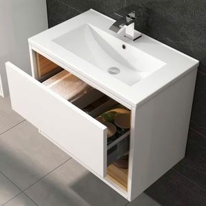 Lavabo Rectangular de Cerámica Moderno TOPCENT HARDWARE con Construcción Duradera y Fácil Limpieza para Uso Doméstico - Product Image 1