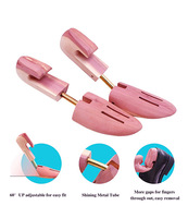 Embauchoirs Premium en Bois de Cèdre Naturel, Ajustables, à Bout Fendu, Absorbant l'Humidité, pour Chaussures en Cuir pour Hommes