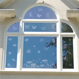 Anti-pássaro impacto borboleta animal folha forma filme eletrostático não adesivo janela decalque de vidro