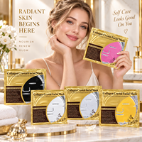 Masque facial en cristal de collagène blanc, masque visage éclaircissant et apaisant, étiquette privée, logo personnalisé OEM, hydratant et réparateur