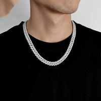 Haute qualité Hip Hop collier 10mm à clapet Double rangée Zircon chaîne cubaine marque de mode hommes Bracelet bijoux
