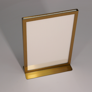 Thực tế kim loại Máy tính để bàn Menu hiển thị bảng Áp phích thẻ kinh doanh đứng cho cửa hàng văn phòng Bảng trang trí phụ kiện - Product Image 1