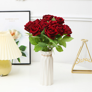 Bouquet de roses artificielles en soie, fleurs de haute simulation de 30 cm à 100 cm, décorations pour mariage et Saint-Valentin - Product Image 2