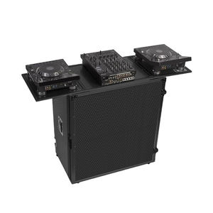 Mesa de DJ Portátil con Ruedas y Asa, Cabina de DJ Portátil con Estuche de Transporte, Marco de Aluminio Negro y Madera Contrachapada para Ferias Comerciales - Product Image 5
