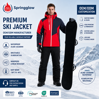 Veste de ski imperméable et coupe-vent pour homme, rouge marine, 3 couches, à capuche, veste de snowboard, hiver, logo personnalisé, fabricant OEM en gros