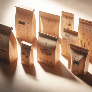 Bao bì thực phẩm khô, trái cây, đồ ăn nhẹ có thể tái chế, túi giấy kraft có khóa kéo, túi đứng PLA có khóa kéo và cửa sổ - Product Image 2