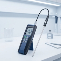 Termometer Elektronik Laboratorium Layar LCD Besar Sensor Suhu Platinum Presisi