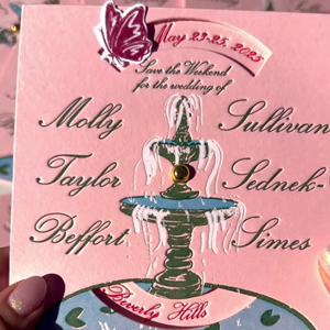 Invitaciones de Boda Personalizadas 2026, Diseño Formal de Jardín en Rosa para Novia, Impresión Tipográfica, Tarjetas de Invitación y para Guardar las Fechas - Product Image 2